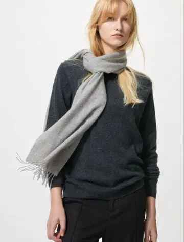 캐시미어 크루넥 니트 다크 그레이 S 사이즈