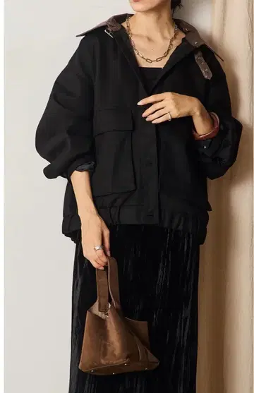 트윌 오버 사이즈 블루종 블랙/esica 같은 형태