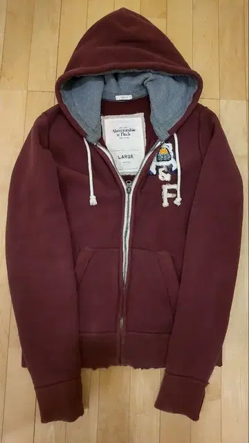 Abercrombie & Fitch 버건디 후드티 L