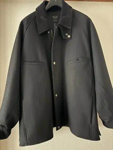 블랙 코듀로이 옷깃 오버 사이즈 자켓