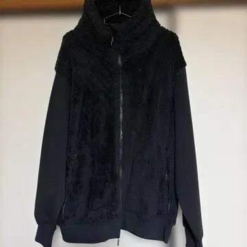 블랙 플리스 하이넥 자켓 LL