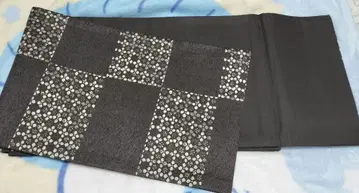 꽃무늬 다크 그레이 후쿠로 오비