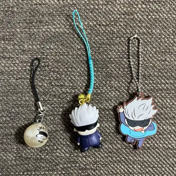 주술회전 고죠 사토루 3종 세트 펄풍 참 족쇄 스트랩 가챠