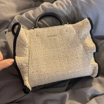 사만다 타바사 크리스마스 코프레 트위드 프릴 토트