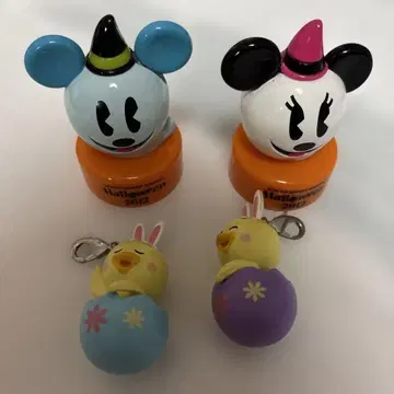 할로윈2012 미키 미니 피규어 우사피요 2개 4점 모음