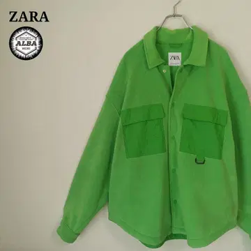 [새상품급] ZARA 자라 플리스 자켓 캐주얼 보아 그린 XL
