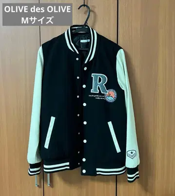 올리브 데 올리브 스타디움 자켓 블랙/화이트 M 사이즈