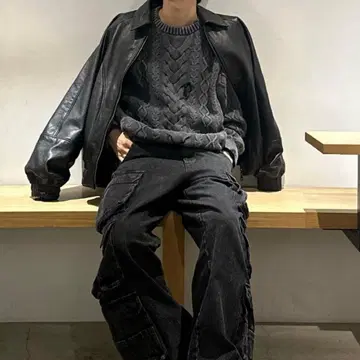 배송비 포함 [ CLEL ] 데미지 니트/차콜/L