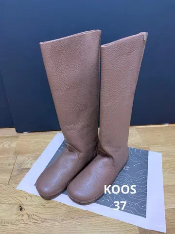 Koos 코스 브라운 롱 부츠 가죽 부츠 루카스 새상품급 37