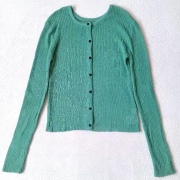 티티베이트 전후 2way 리브 시어 니트 가디건 그린 M