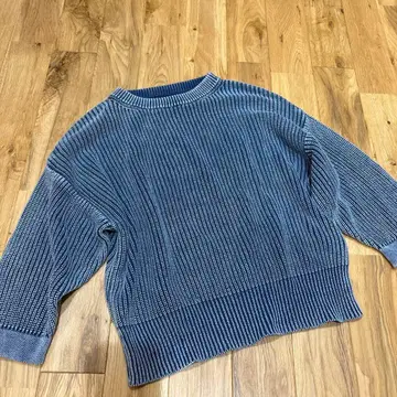 URBANRESEARCH 네이비 리브 긴팔 스웨터 컷오프