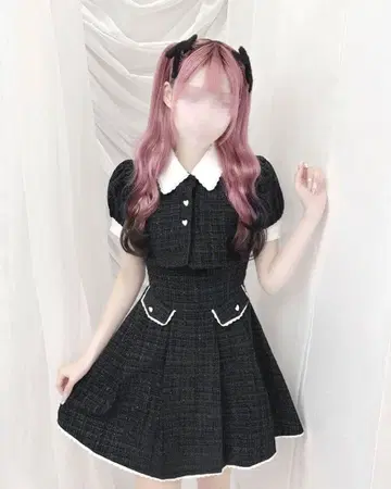 HONEY MEW 허니뮤우 하니뮤 백리본 트위드 원피스