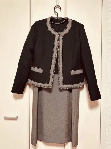 프린지 장식 블랙 모카 정장 세트