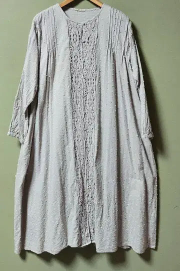 사만사 모스모스 면 도비 레이스 원피스 베이지