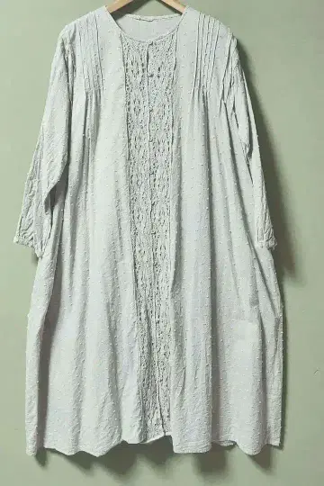 사만사 모스모스 면 도비 레이스 원피스 베이지