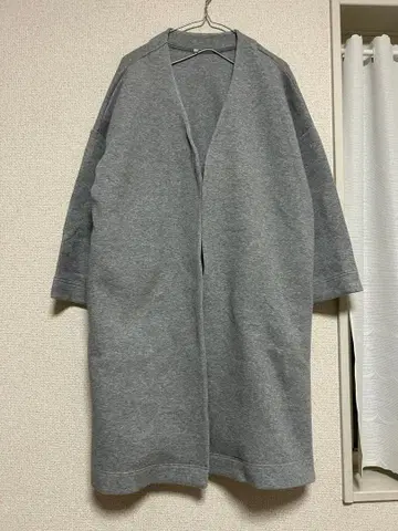 무인양품 코디 건 그레이 롱 코트 M-L 사이드 슬릿