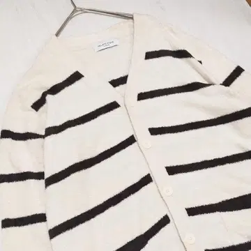 GELATO PIQUE L 사이즈 아이보리 스트라이프 가디건