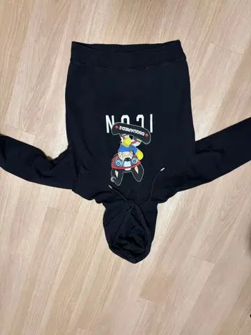 ICONS 디자인 블랙 후드티 XL