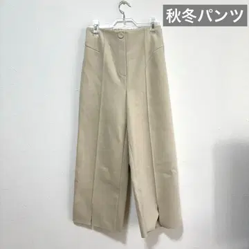 베이지 플레어 팬츠 베이지 와이드 팬츠 오피스 캐주얼