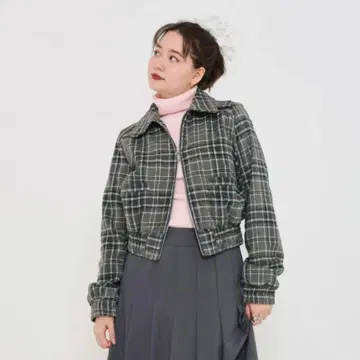 [ 새상품급 ] tinajojun 체크 숏 자켓