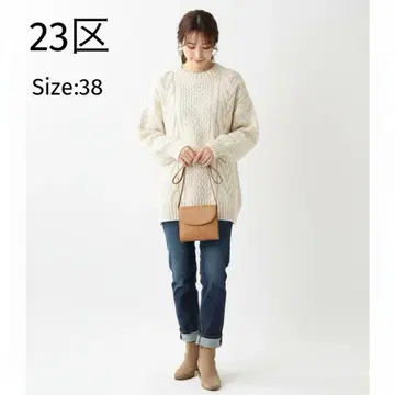 23구 아란편 케이블 니트 긴팔 아이보리 38 상당 오버 사이즈