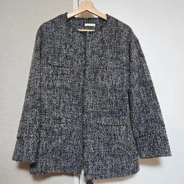 라운지 드레스 트위드 자켓
