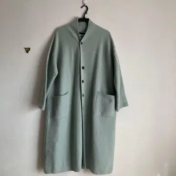 KEI HAYAMA PLUS 그린 롱 코트 버튼 포함