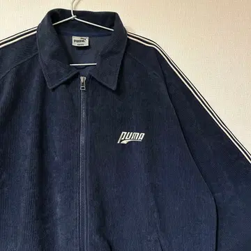 레어 90s 푸마 자수 로고 코듀로이 트랙 자켓 저지