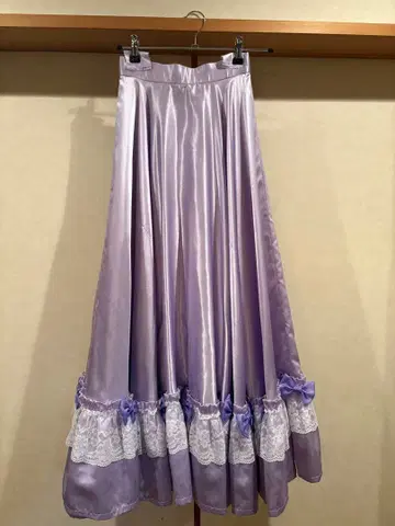 타카라젠느 연습용 연보라색 새틴 플레어 롱 스커트