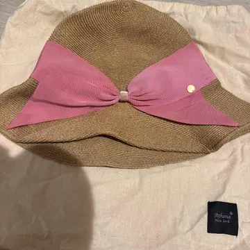 Athena New York 리본 포함 밀짚모자