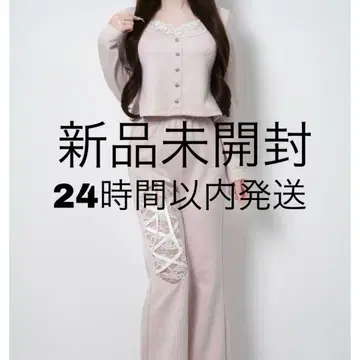 Lumignon Sugar 레이스 리본 세트업 핑크