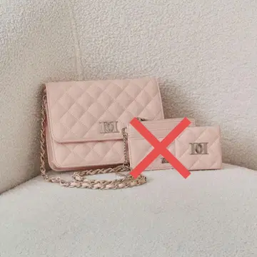 다리치 DD 로고 퀼팅 트래블 세트 핑크 패스 케이스 없음