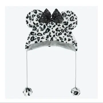 신상 미니 레오파드 무늬 팬캡 화이트