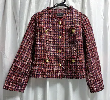 Gready Brilliant 체크 트위드 크루 자켓