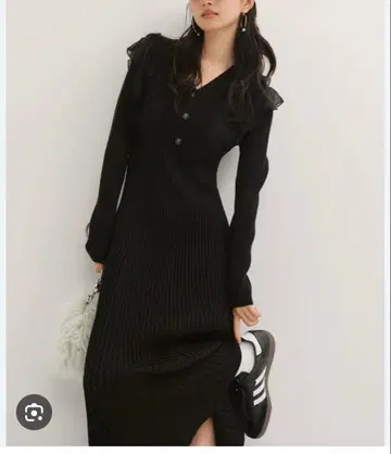 LilyBrown 쉬폰 도킹 니트 원피스