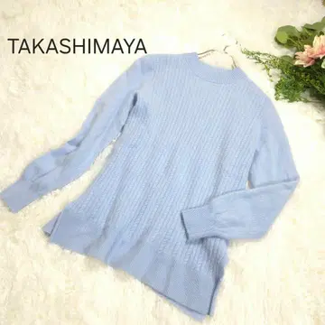 타카시마야 TAKASHIMAYA 캐시미어 100% 니트 스웨터 S 둥근넥