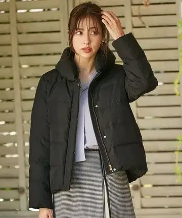 any SiS [ 세탁 가능 ] 발수 숄카라 다운 코트 블랙