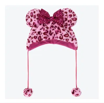 신상 미니 레오파드 무늬 팬캡 핑크