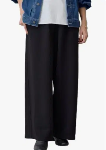 비어즐리 더블 크로스 허리 리브 팬츠 블랙 사이즈 1