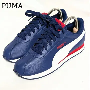 미사용 PUMA 튜린 스니커즈 신발 로고 경량 네이비 23cm
