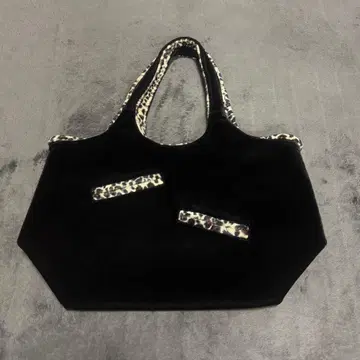 토트백 레오파드 무늬 블랙 벨로아풍