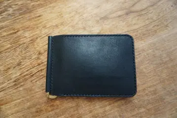 머니클립 고급 이탈리아 가죽 블랙 손바느질 가죽 지갑