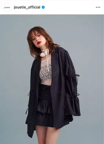 jouetie 슬리브 리본 자켓 미니 원피스 스트라이프 쥬에티