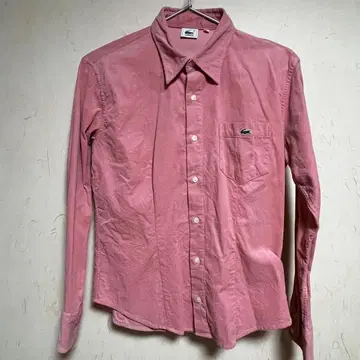 [새상품급] Lacoste 핑크 코듀로이 긴팔 셔츠
