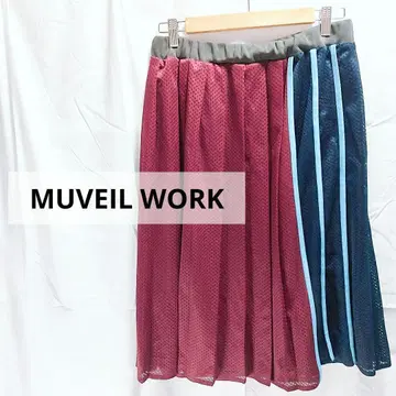 MUVEIL WORK 스커트 메쉬 플리츠 L