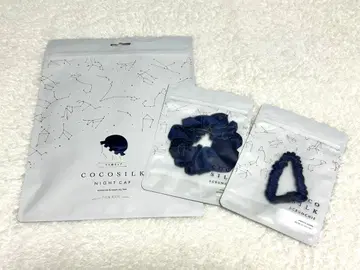 COCOSILK 나이트캡 실크 스크런치 실크 머리끈