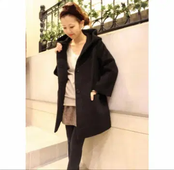 SLOBEIENA 후드 샤기 코트