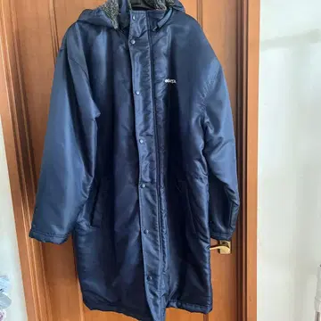 카에파 후드 부착 벤치 코트 M 네이비