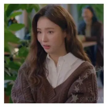 RECTO 브라운 V넥 니트 스웨터