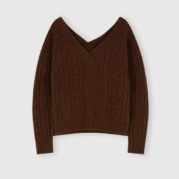 한국 RECTO 렉토 브라운 V넥 니트 스웨터